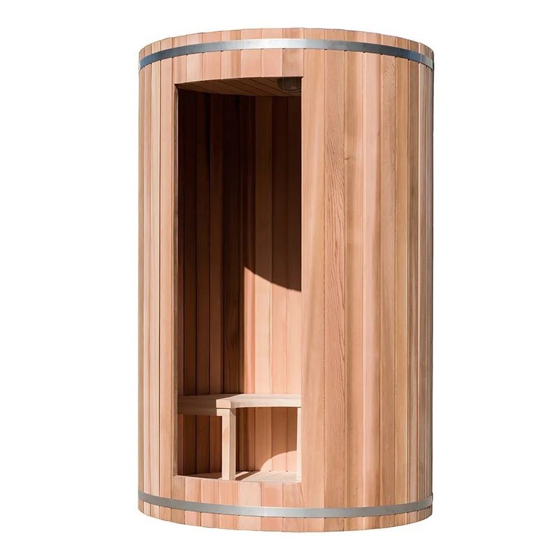 Sauna extérieure traditionnelle en bois massif pour 2 personnes avec vapeur 6 kW et design traditionnel
