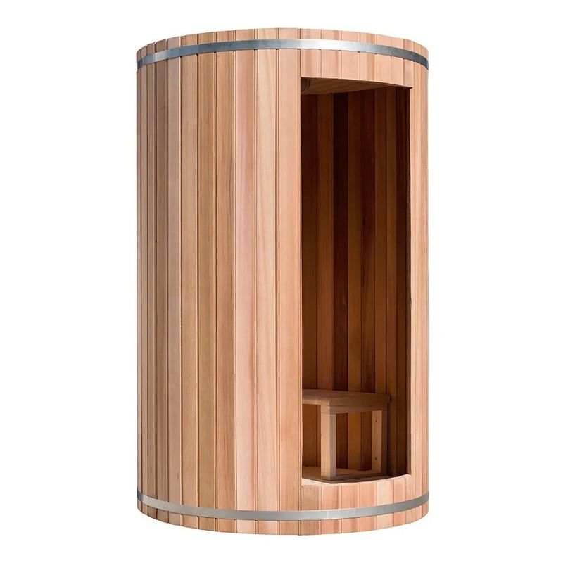 Sauna extérieure traditionnelle en bois massif pour 2 personnes avec vapeur 6 kW et design traditionnel