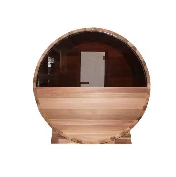 Sauna tonneau d'extérieur en bois massif de cèdre rouge pour cour, vapeur sèche, 2025, sauna traditionnel pour la détente en cour