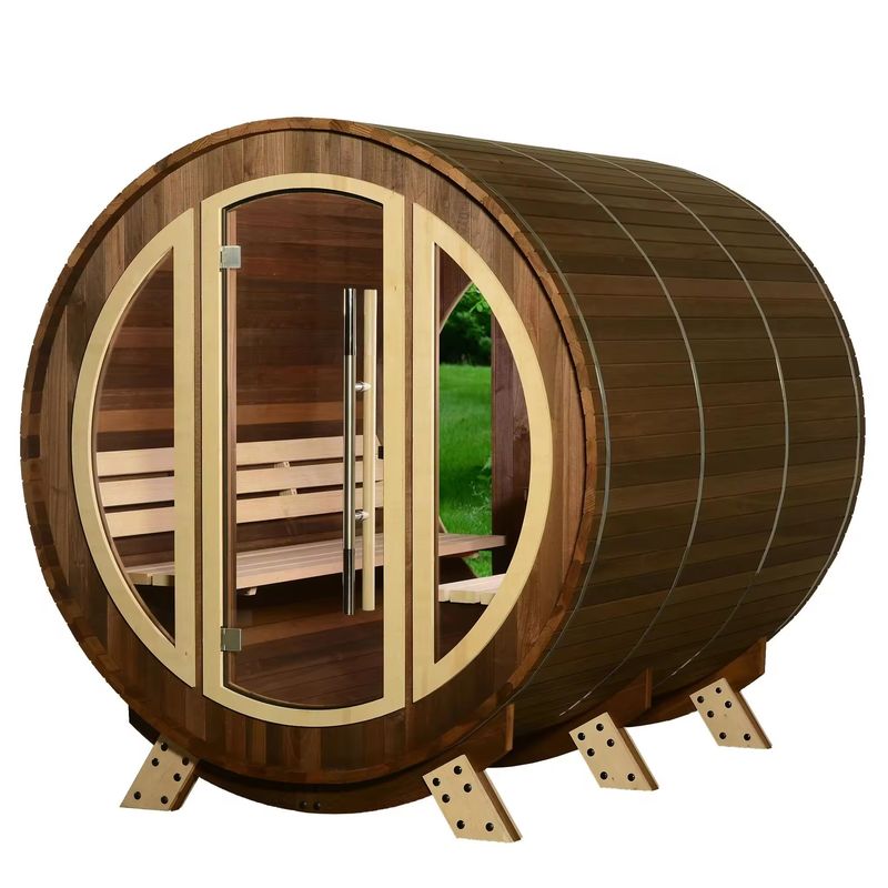 Matériau principal Bois massif 2025 Sauna carré de luxe Sauna à vapeur en bois finlandais à l'extérieur Sauna à vapeur en bois sec pour 6 personnes