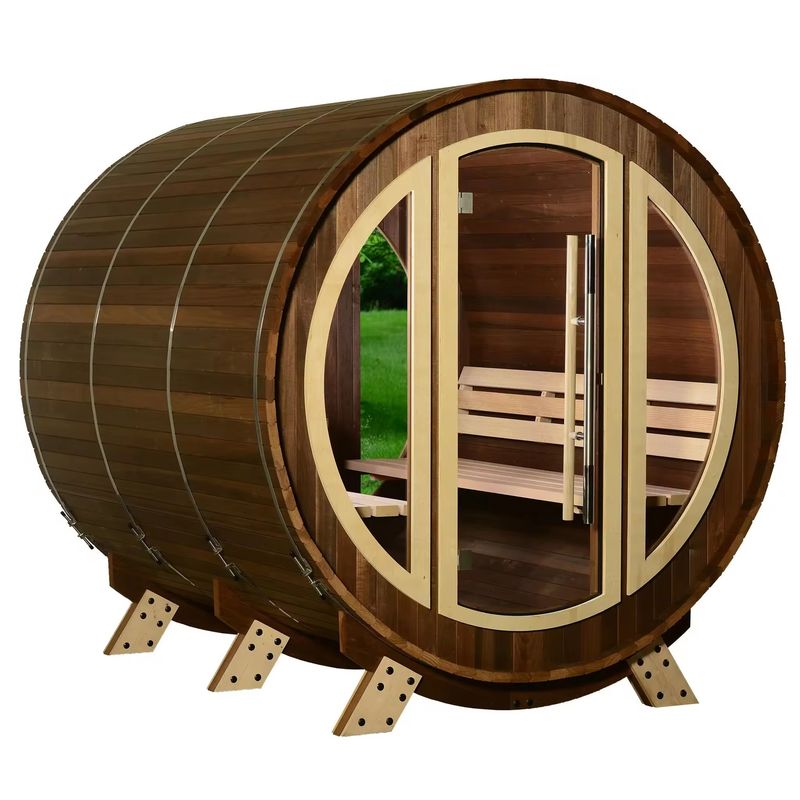 Matériau principal Bois massif 2025 Sauna carré de luxe Sauna à vapeur en bois finlandais à l'extérieur Sauna à vapeur en bois sec pour 6 personnes