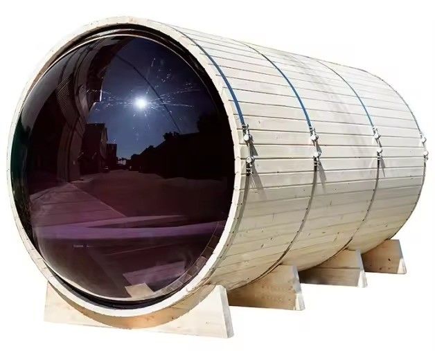 Sauna panoramique en verre, traditionnelle, pour 4 personnes, avec seau extérieur en pin nordique YSE Red Cedar 2025, pour le loisir