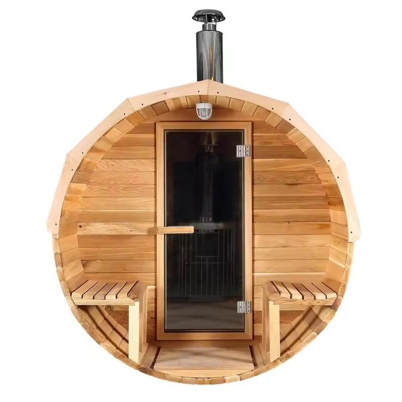 Sauna sèche en cèdre rouge 2025 pour 2 à 6 personnes, fonction vapeur sèche, type bois massif, extérieur, facile à assembler, expérience de sauna relaxante