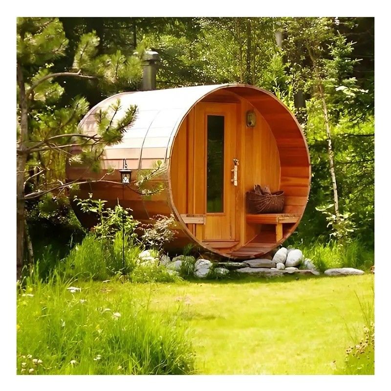 Sauna à fût extérieur en bois de cèdre rouge canadien 2025 Sauna à bois de cèdre canadien 3 kW Voltage 110V/220V