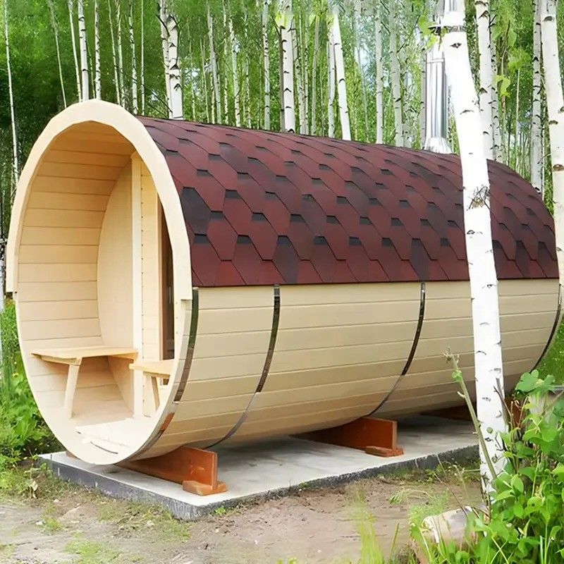 Sauna à fût extérieur en bois de cèdre rouge canadien 2025 Sauna à bois de cèdre canadien 3 kW Voltage 110V/220V