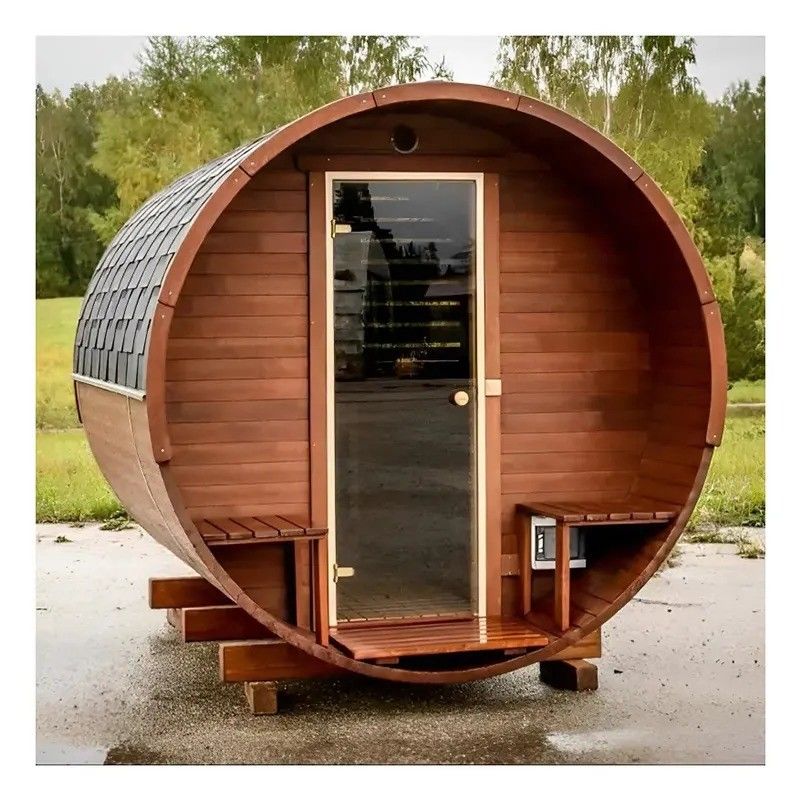 2025 Sauna traditionnelle canadienne en pruche/cèdre YSE, sauna tonneau pour une expérience de sanctuaire de sauna traditionnel