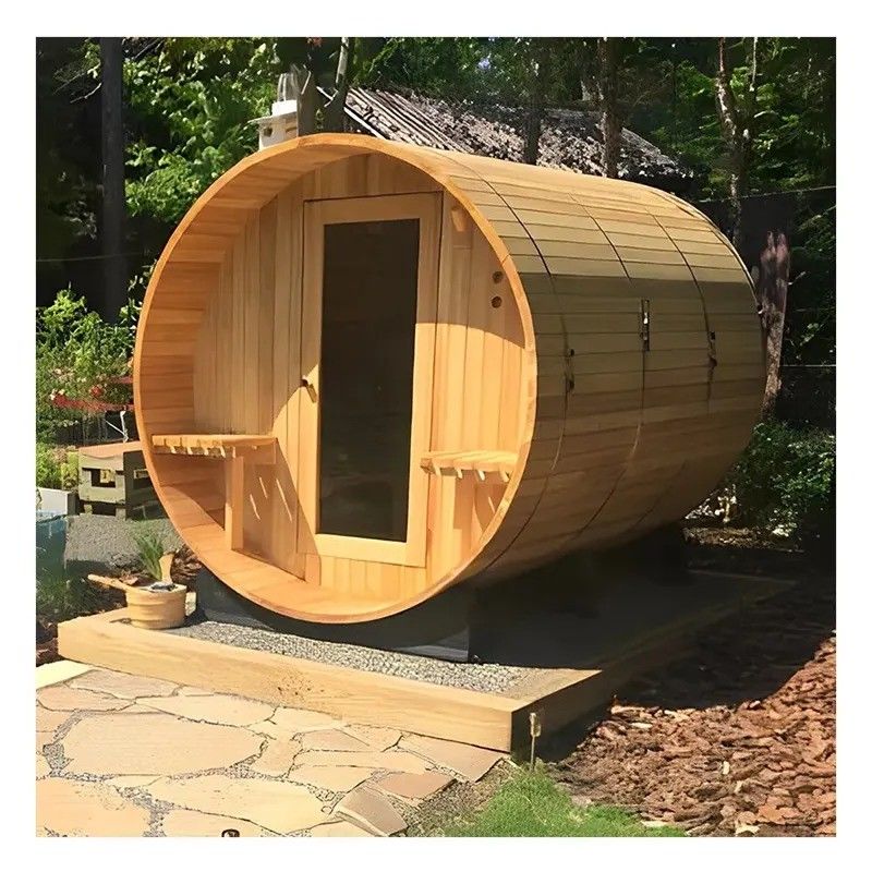 2025 Sauna traditionnelle canadienne en pruche/cèdre YSE, sauna tonneau pour une expérience de sanctuaire de sauna traditionnel
