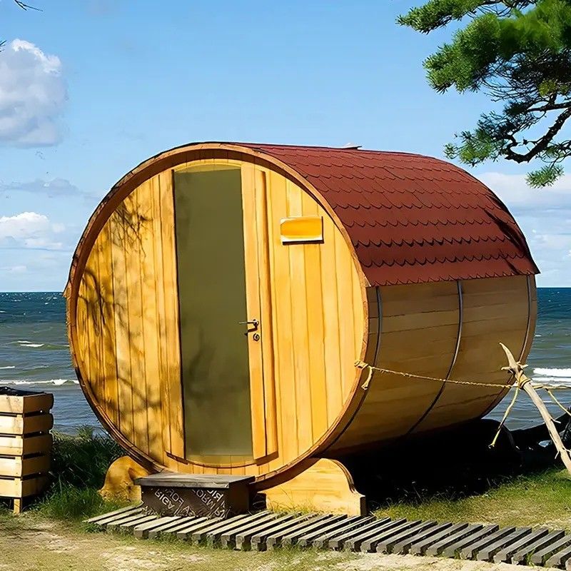 2025 Sauna traditionnelle canadienne en pruche/cèdre YSE, sauna tonneau pour une expérience de sanctuaire de sauna traditionnel