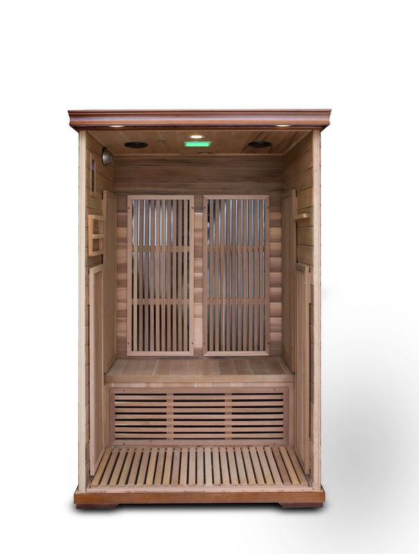 Sauna familiale Far Khan avec panneau de commande double ordinateur et sauna infrarouge en bois
