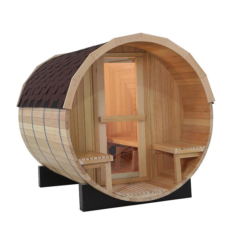 2021 Vente à chaud Sauna en bois massif à bosse Sauna à vapeur saturée Sauna populaire à l'extérieur Ordinateur Eco Sauna Baril Sauna à vapeur traditionnel saturé Salle de sauna/Cedar rouge