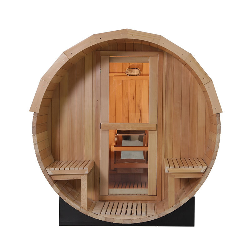 2021 Vente à chaud Sauna en bois massif à bosse Sauna à vapeur saturée Sauna populaire à l'extérieur Ordinateur Eco Sauna Baril Sauna à vapeur traditionnel saturé Salle de sauna/Cedar rouge