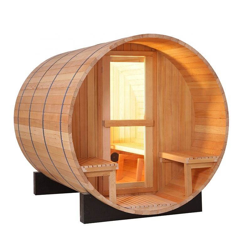 Sauna moderne pour 3-4 personnes avec pin/Hemlock canadien/Rouge, chauffage de chambre à l'extérieur, joli sauna en fût de cèdre, sauna avec Harvia pour la famille