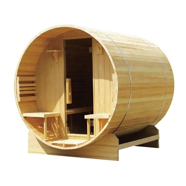 Sauna moderne pour 3-4 personnes avec pin/Hemlock canadien/Rouge, chauffage de chambre à l'extérieur, joli sauna en fût de cèdre, sauna avec Harvia pour la famille
