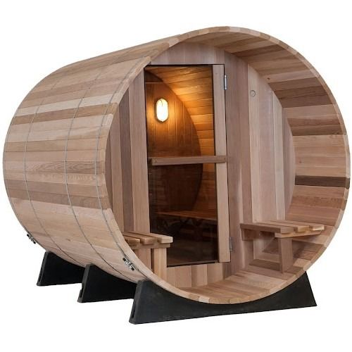Sauna moderne pour 3-4 personnes avec pin/Hemlock canadien/Rouge, chauffage de chambre à l'extérieur, joli sauna en fût de cèdre, sauna avec Harvia pour la famille