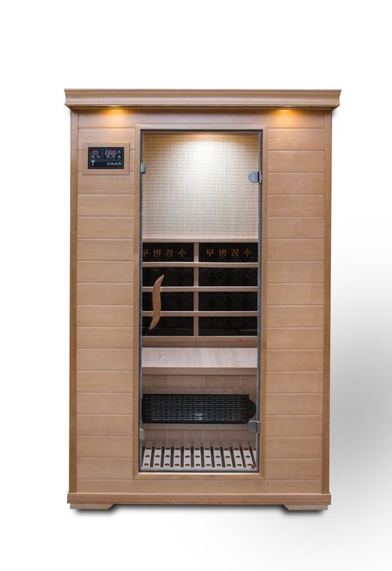 Sauna infrarouge en bois massif pour salle de bain, cabine de sauna à transpiration détox, panneau de commande informatique de haute qualité, usage domestique