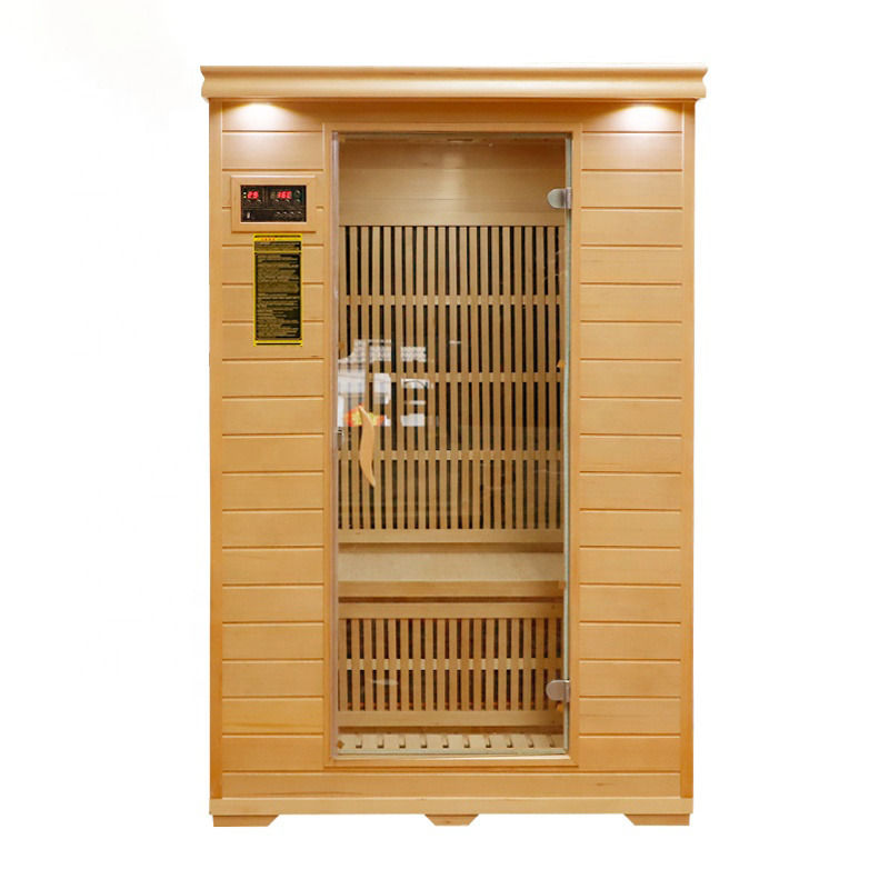 Cabine de sauna à vapeur en fibre de carbone pour deux personnes, infrarouge, traditionnelle, personnelle, panneau de contrôle
