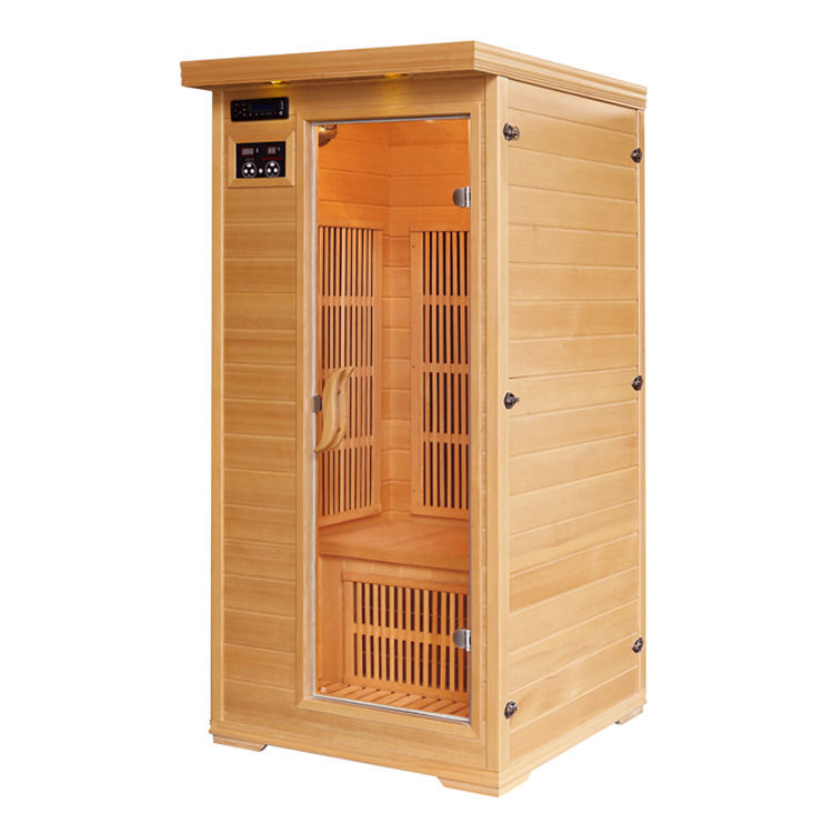 Cabine de sauna à vapeur en fibre de carbone pour deux personnes, infrarouge, traditionnelle, personnelle, panneau de contrôle