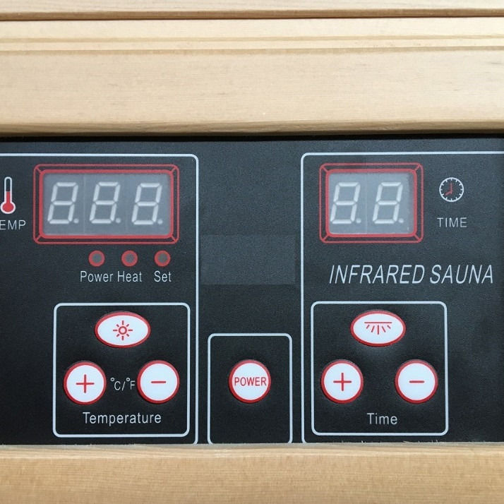 Cabine de sauna à vapeur en fibre de carbone pour deux personnes, infrarouge, traditionnelle, personnelle, panneau de contrôle