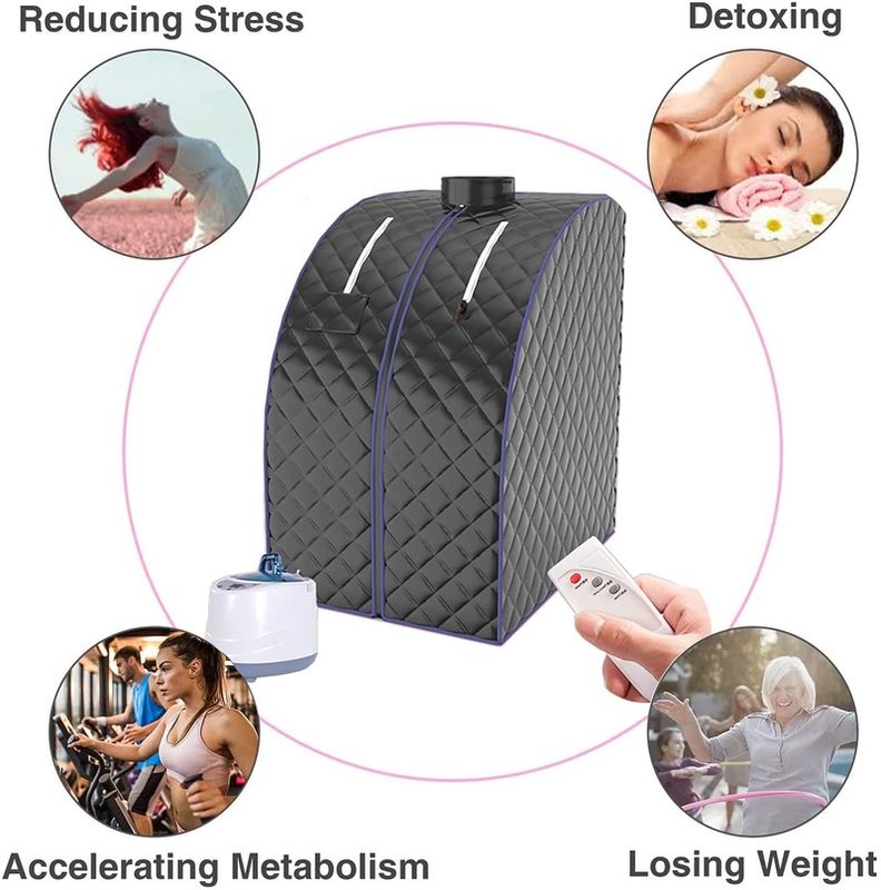 Sauna portable, contrôle informatique, sauna à vapeur personnelle pour la détente à domicile, sauna sûre, tente de spa avec chaise télécommandée, chronomètre pliable