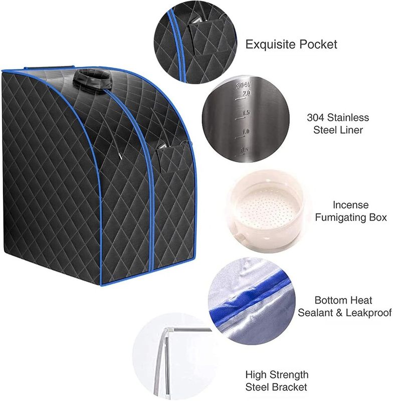 Sauna portable, contrôle informatique, sauna à vapeur personnelle pour la détente à domicile, sauna sûre, tente de spa avec chaise télécommandée, chronomètre pliable