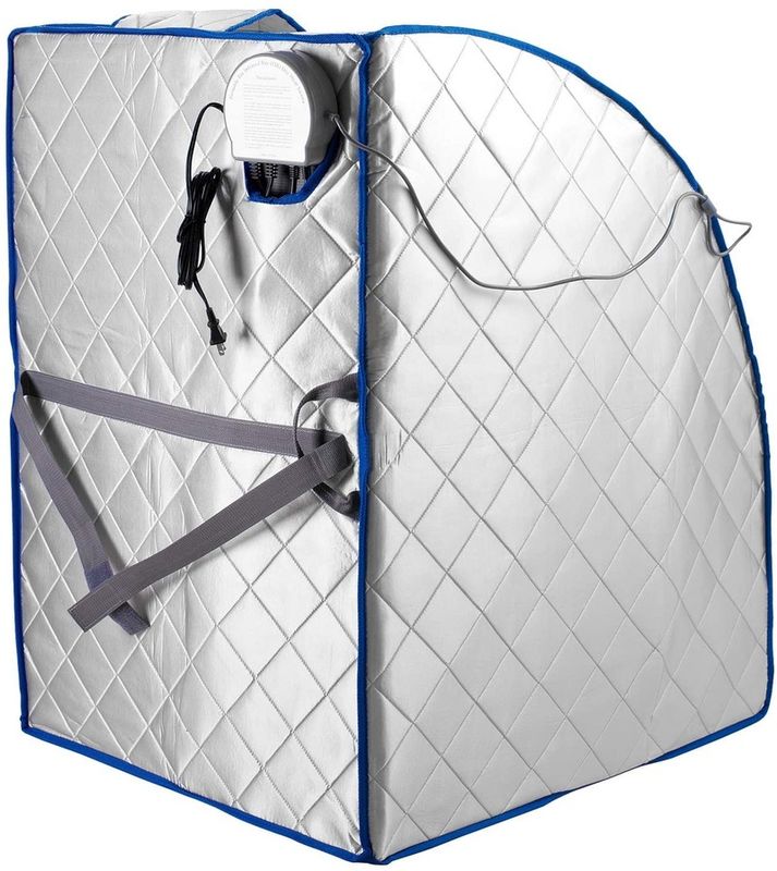 Sauna personnelle d'intérieur portable moderne à infrarouge lointain et ions négatifs avec ioniseur d'air, coussin chauffant pour les pieds et minuterie