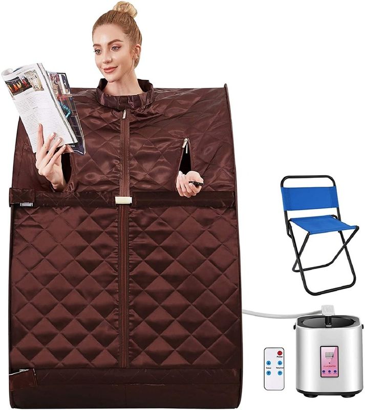 Sauna portable personnelle à l'intérieur, tente de spa, panneau de commande informatique, panneau de commande informatique, télécommande à vapeur, sauna pour une personne, détox thérapeutique