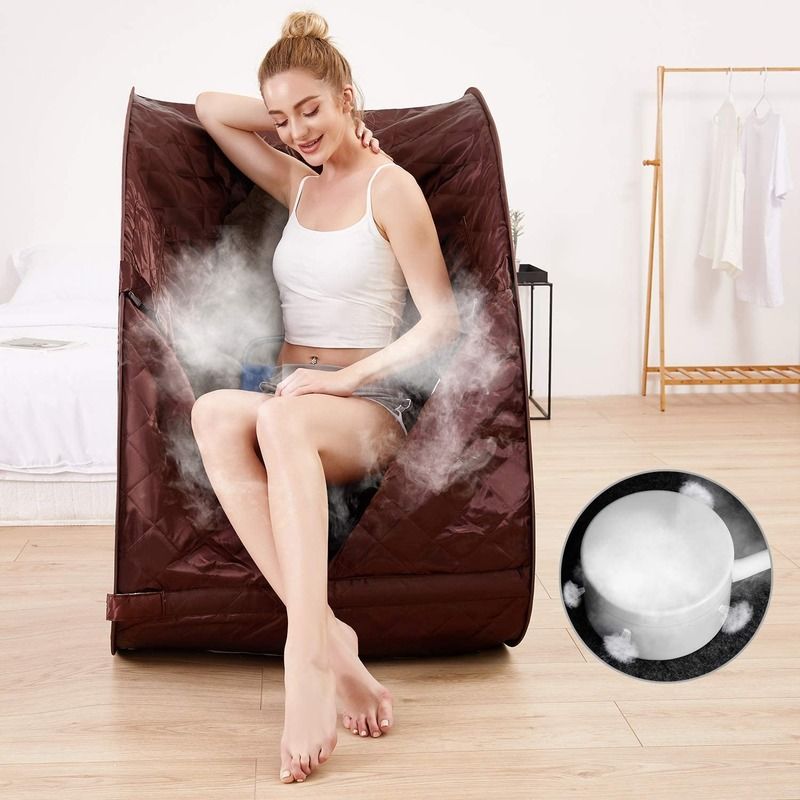 Sauna portable personnelle à l'intérieur, tente de spa, panneau de commande informatique, panneau de commande informatique, télécommande à vapeur, sauna pour une personne, détox thérapeutique
