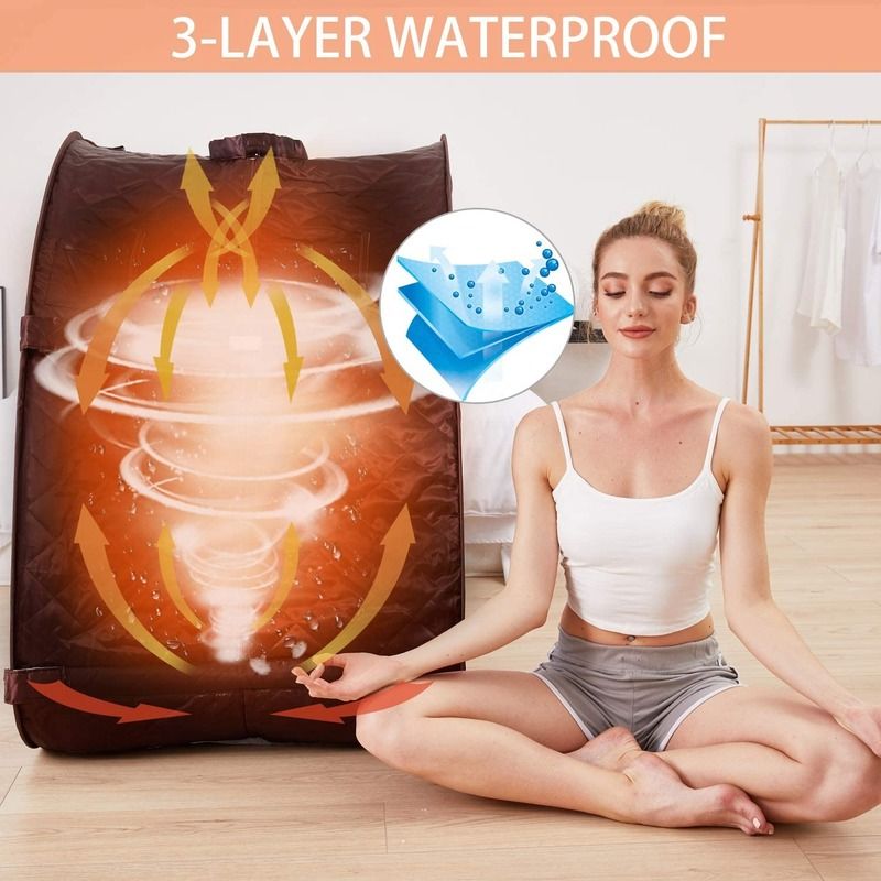 Sauna portable personnelle à l'intérieur, tente de spa, panneau de commande informatique, panneau de commande informatique, télécommande à vapeur, sauna pour une personne, détox thérapeutique
