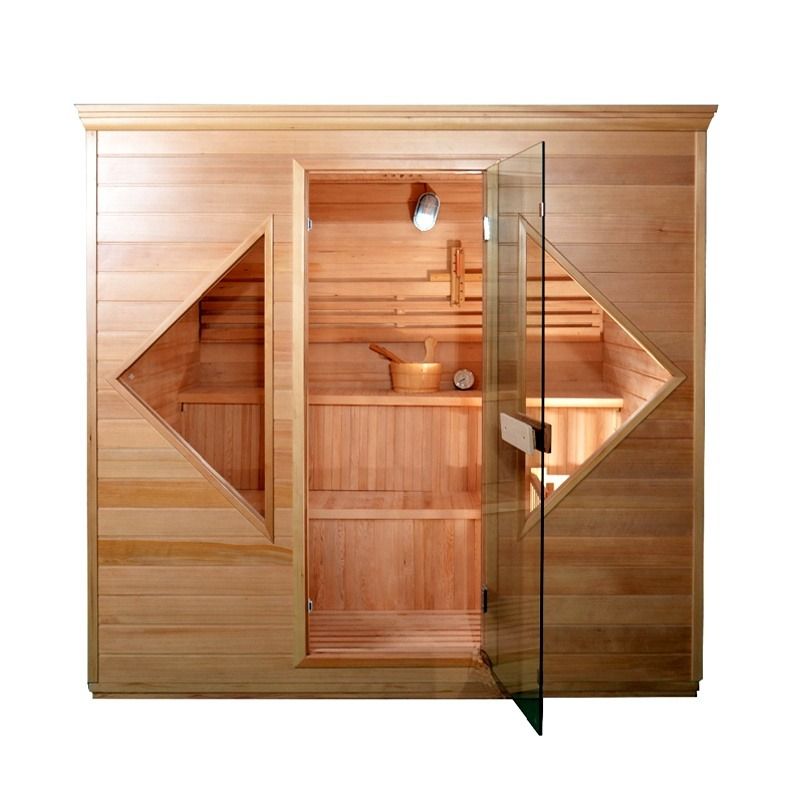 Nouvelle conception 2021 Canada sur mesure Hemlock traditionnel SANS EMF Poêle de sauna à vapeur Bois massif Salle de sauna traditionnelle pour la thérapie