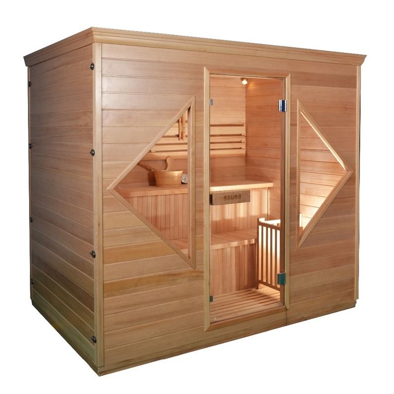 Nouvelle conception 2021 Canada sur mesure Hemlock traditionnel SANS EMF Poêle de sauna à vapeur Bois massif Salle de sauna traditionnelle pour la thérapie