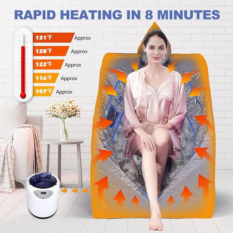 Sauna à vapeur portable moderne pour spa à domicile Sauna personnelle légère Tente génératrice de vapeur avec télécommande Bain à vapeur intérieur