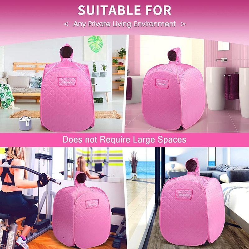 Sauna personnelle portable Lady Pink pour femmes européennes préférées, panneau de commande informatique domestique pour la détoxification, sauna corps entier avec chaise