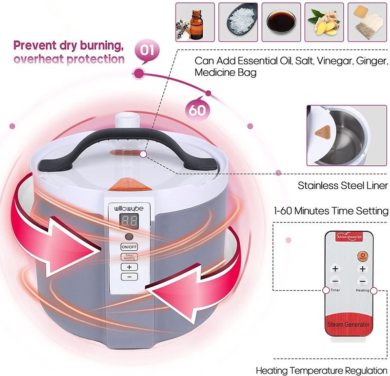 Sauna personnelle portable Lady Pink pour femmes européennes préférées, panneau de commande informatique domestique pour la détoxification, sauna corps entier avec chaise