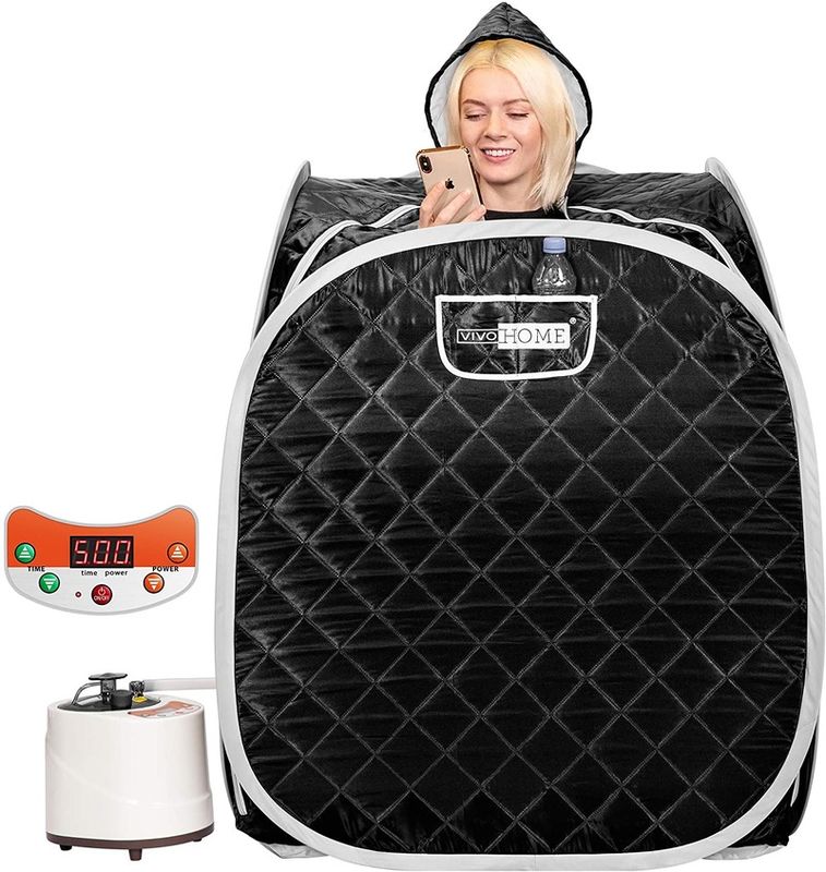 Moderne télécommande portable pliable Chaise personnelle de spa pliable Sauna à vapeur sac de sauna Spa tente thérapeutique à domicile thérapeutique noir