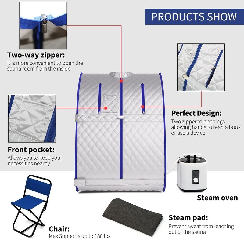 Sauna à vapeur personnelle portable léger et moderne Spa pour la récupération à domicile Détox bien-être Détailleur de temps de relaxation Générateur de vapeur