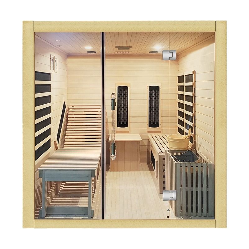 Sauna traditionnelle Sauna à vapeur traditionnelle Sauna intérieur en bois infrarouge Sauna sec traditionnel avec chauffage