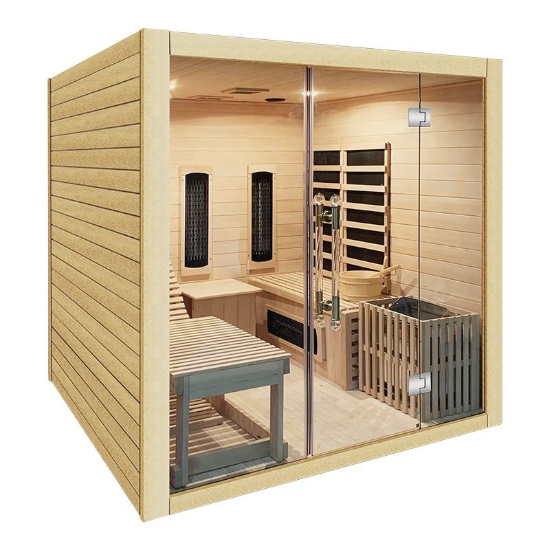 Sauna traditionnelle Sauna à vapeur traditionnelle Sauna intérieur en bois infrarouge Sauna sec traditionnel avec chauffage