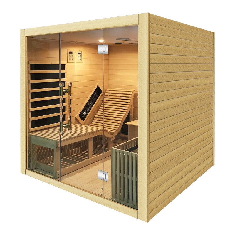 Sauna traditionnelle Sauna à vapeur traditionnelle Sauna intérieur en bois infrarouge Sauna sec traditionnel avec chauffage